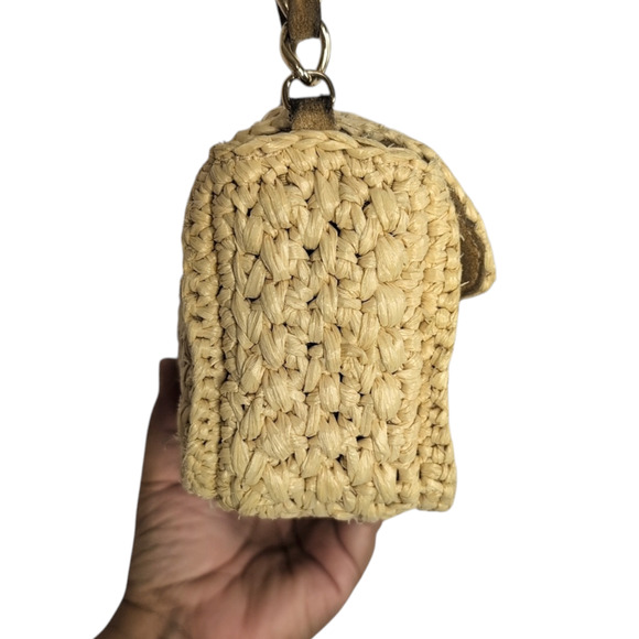 Caterina Bertini woven shoulder bag, magnetic closure, gold chain strap - Picture 5 of 13